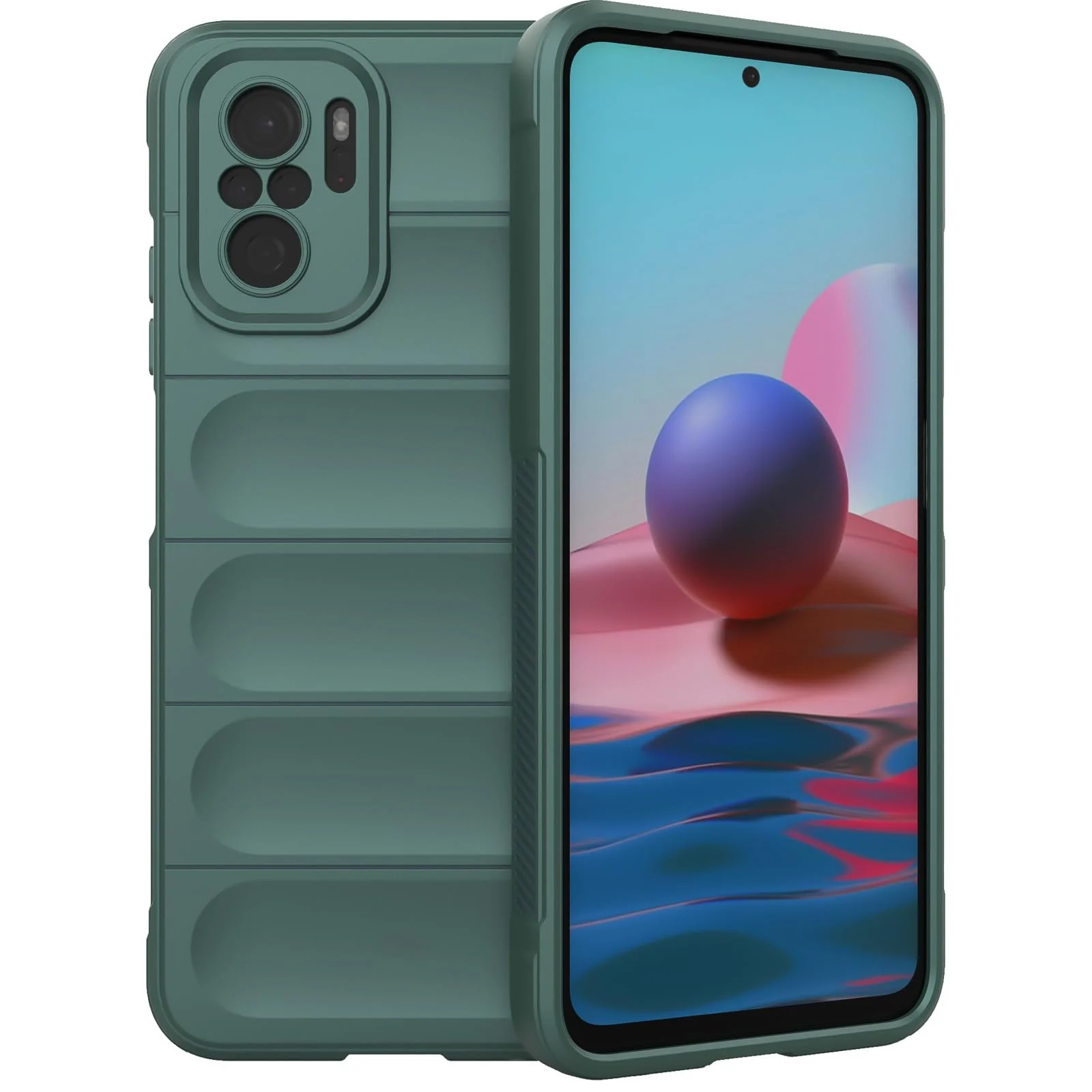 DL3 Mobilak Flexible Silicone and TPU Protective Case with Camera Protection for Xiaomi Redmi Note 10 4G / Note 10S - Green