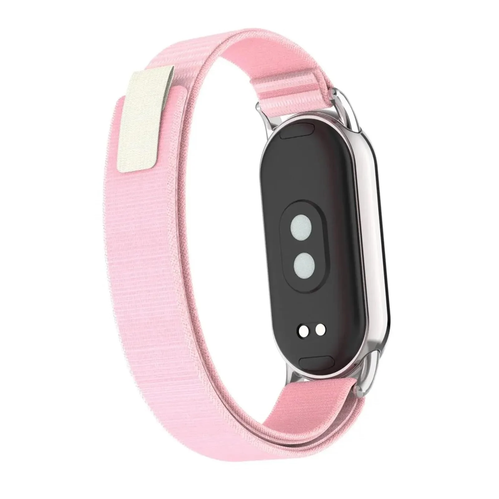 DL3 Mobilak Sport Bands Nylon For Xiaomi Mi Band 10/9/8 Men Women, Adjustable Elastic Breathable Soft Stretchy Wristband Loop Replacement Strap for Xiaomi Smart Band 8/9/10 - Pink