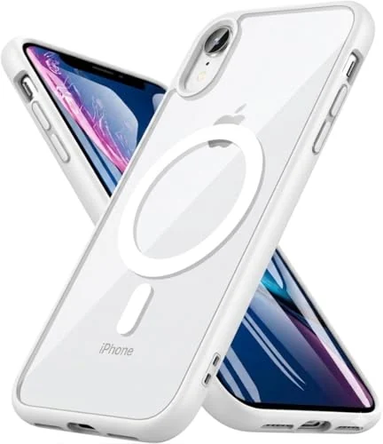 DL3 Mobilak Clear TPU Case for iPhone XR 6.1-Inch, Compatible with MagSafe accessories, Shock-absorbing protection, Anti-fingerprint finish - White