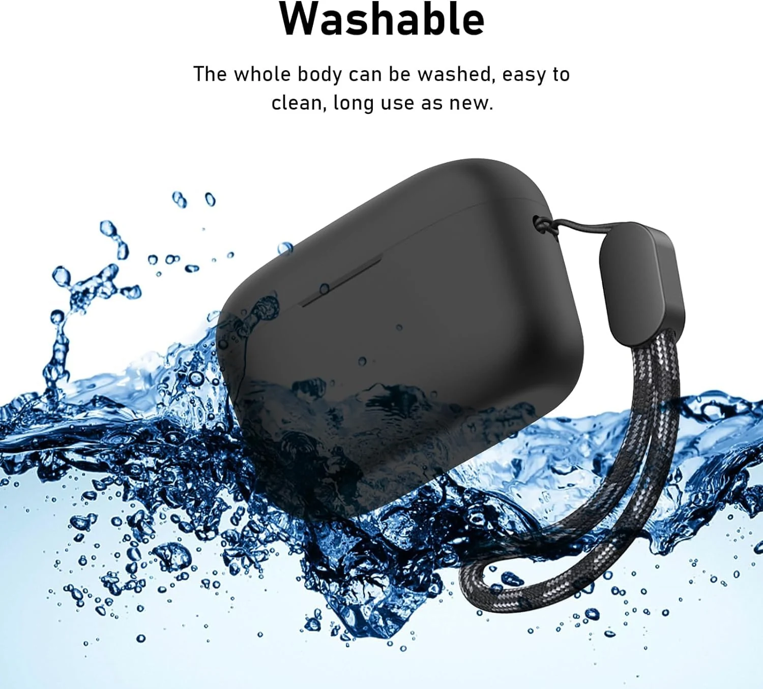 DL3 Mobilak Silicone Cover Case Compatible with Soundcore by Anker A20i Portable Protective Case Cover With Keychain - Black