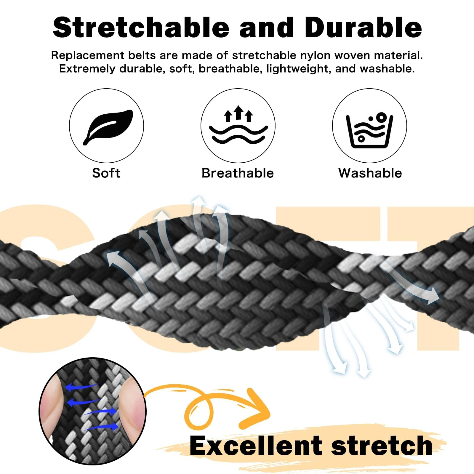 DL3 Mobilak Braided Strap for Xiaomi Mi Band 10/9/8, Men Women Breathable Elastic Nylon with Magnetic Buckle Watch Band for Xiaomi Smart Band 10/Xiaomi Smart Band 9/8 - Dark Chocolate