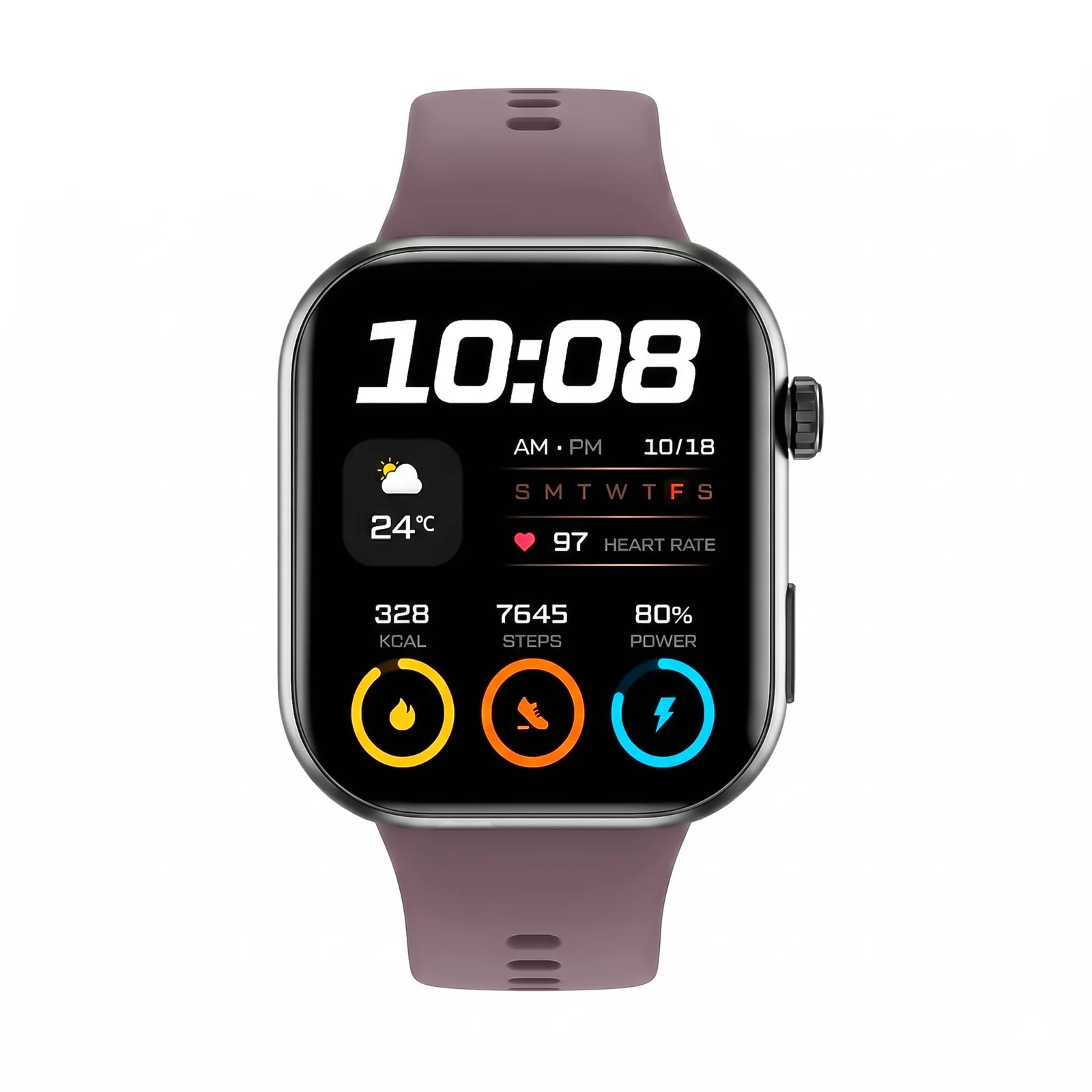 DL3 Mobilak Silicone Bracelet for HONOR Choice Watch 2i Strap, Soft Silicone Sport Replacement Strap for Women/Men, Adjustable Waterproof Sports Band for HONOR Choice Watch 2i - Smoke Violet