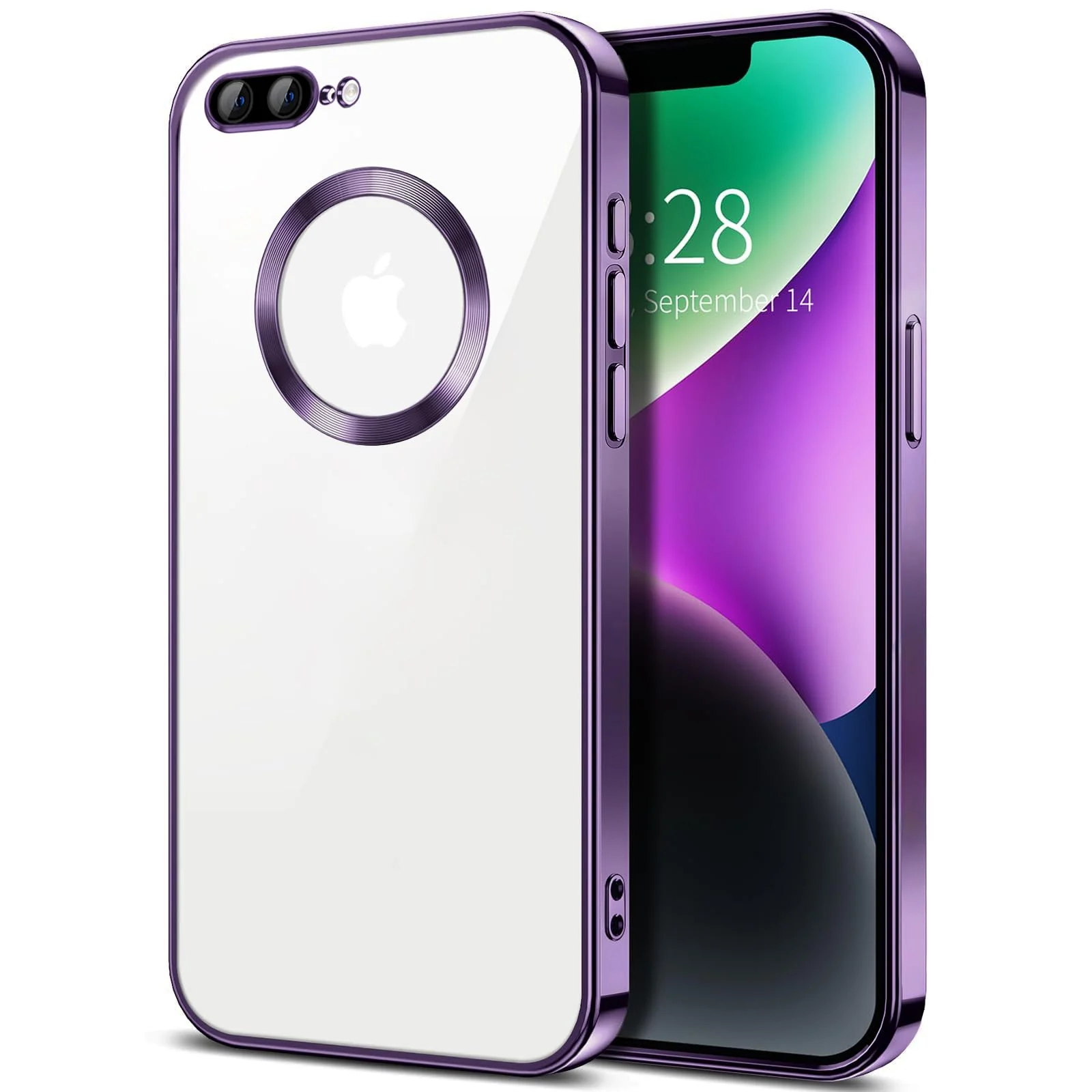 DL3 Mobilak Plated-Edge TPU Protective Case with Camera Protection for iPhone 7 Plus / iPhone 8 Plus - Deep Purple