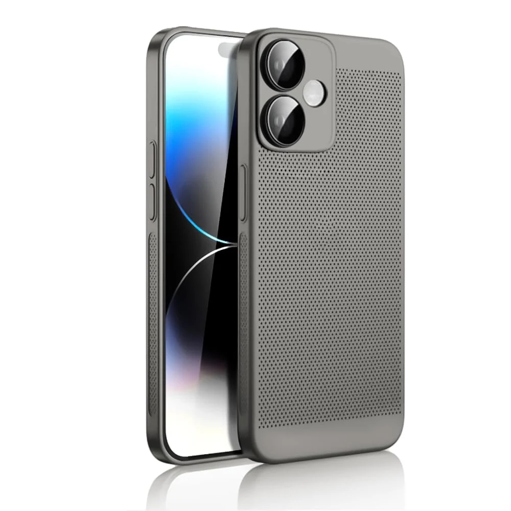DL3 Mobilak Case For Honor 400 5G Heat Dissipation Case with Built-in Camera Lens Protector Slim Fit Breathable Cooling Anti-Fingerprint Hard PC Back Shockproof Cover - Gray