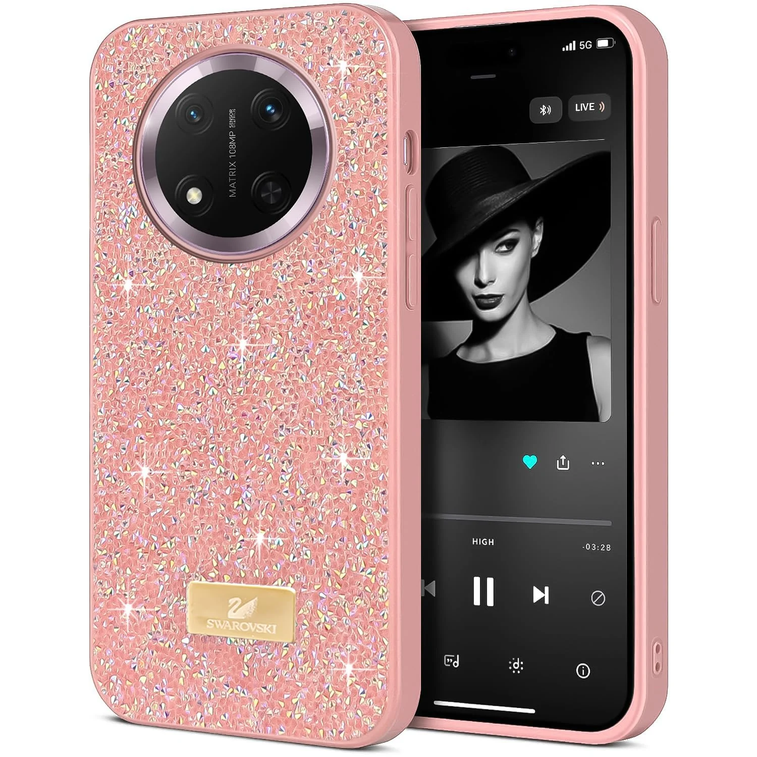 5.5 — DL3 Mobilak Case for Honor X9C Glitter, Sparkle Diamond Crystal Bling Case with Bling, Ultra Thin Lightweight Full Body Shockproof Anti-Scratch Protective Cover