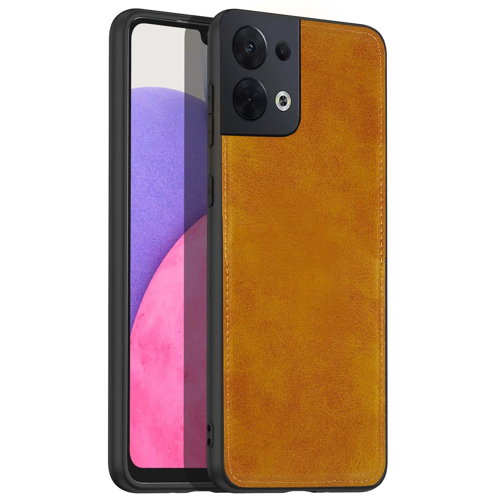 Dl3 Mobilak Case for Oppo Reno 8 5G Leather Case,Anti-Drop, Anti-Shock, Non-Slip Texture,Simple Cell Phong Cover f (Gray)