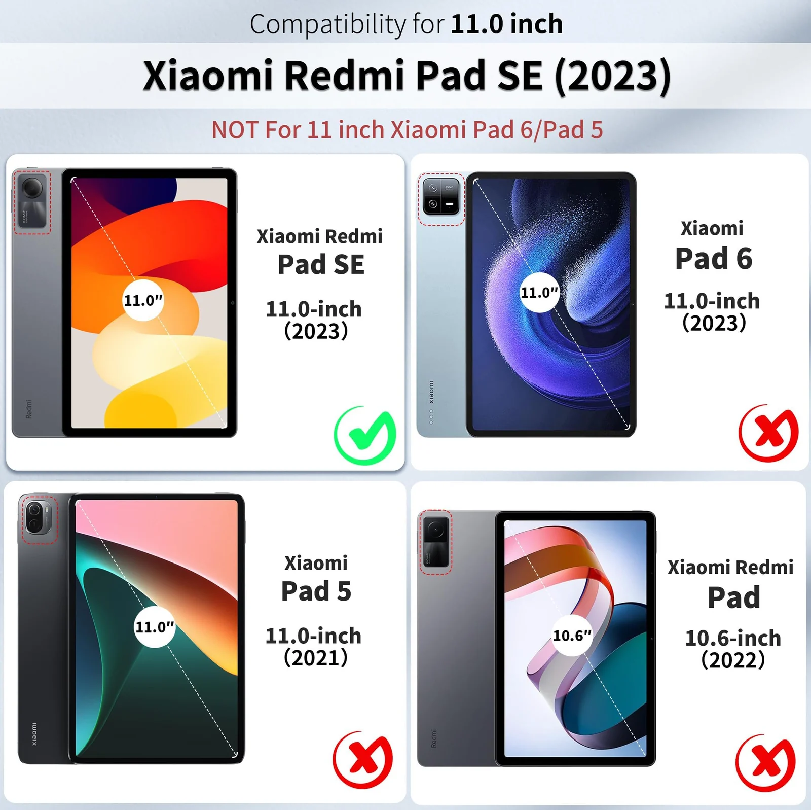DL3 Mobilak Xiaomi Redmi Pad SE 11 inch Tablet 2023 Case with Pen Holder, Soft TPU Back Trifold Stand Protective Smart Cover Flip, Auto Wake & Sleep - Pink