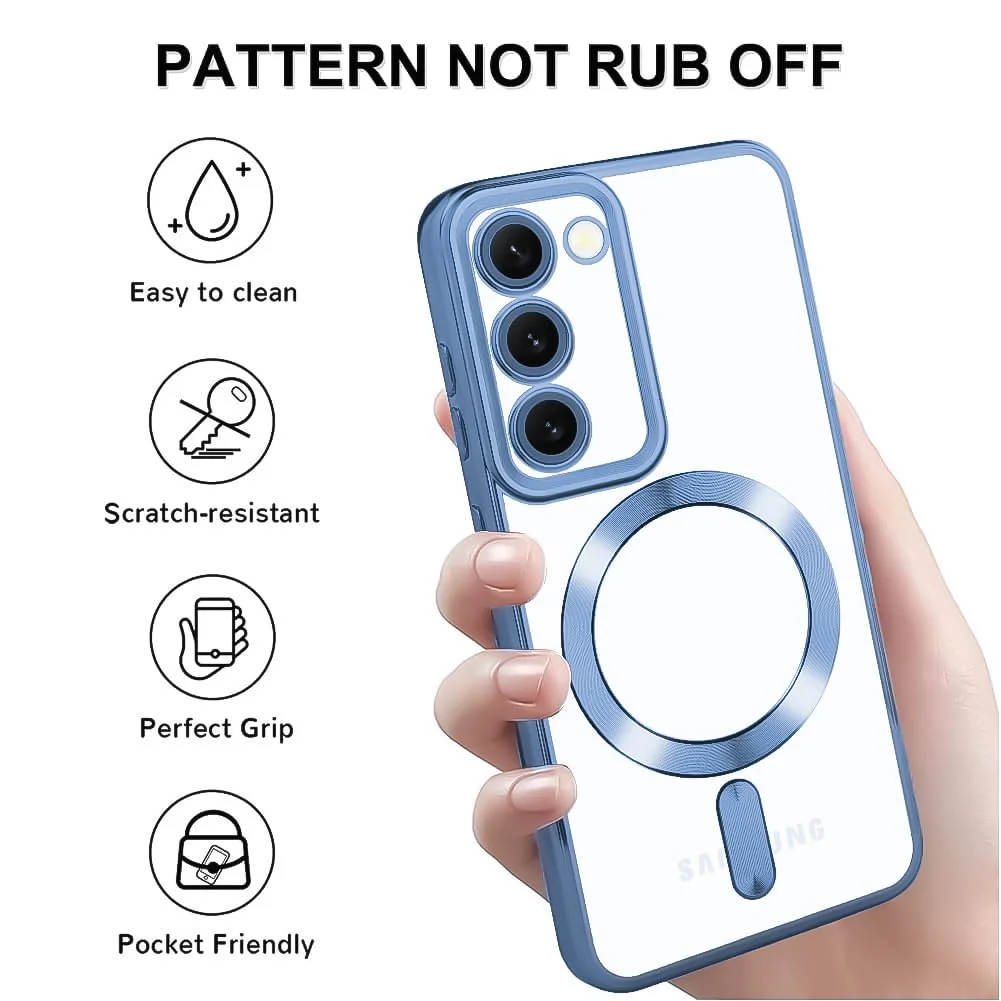 DL3 Mobilak Clear MagSafe-Compatible Magnetic Case for Samsung Galaxy S20 FE with Camera Protection and Shockproof Design - Sierra Blue