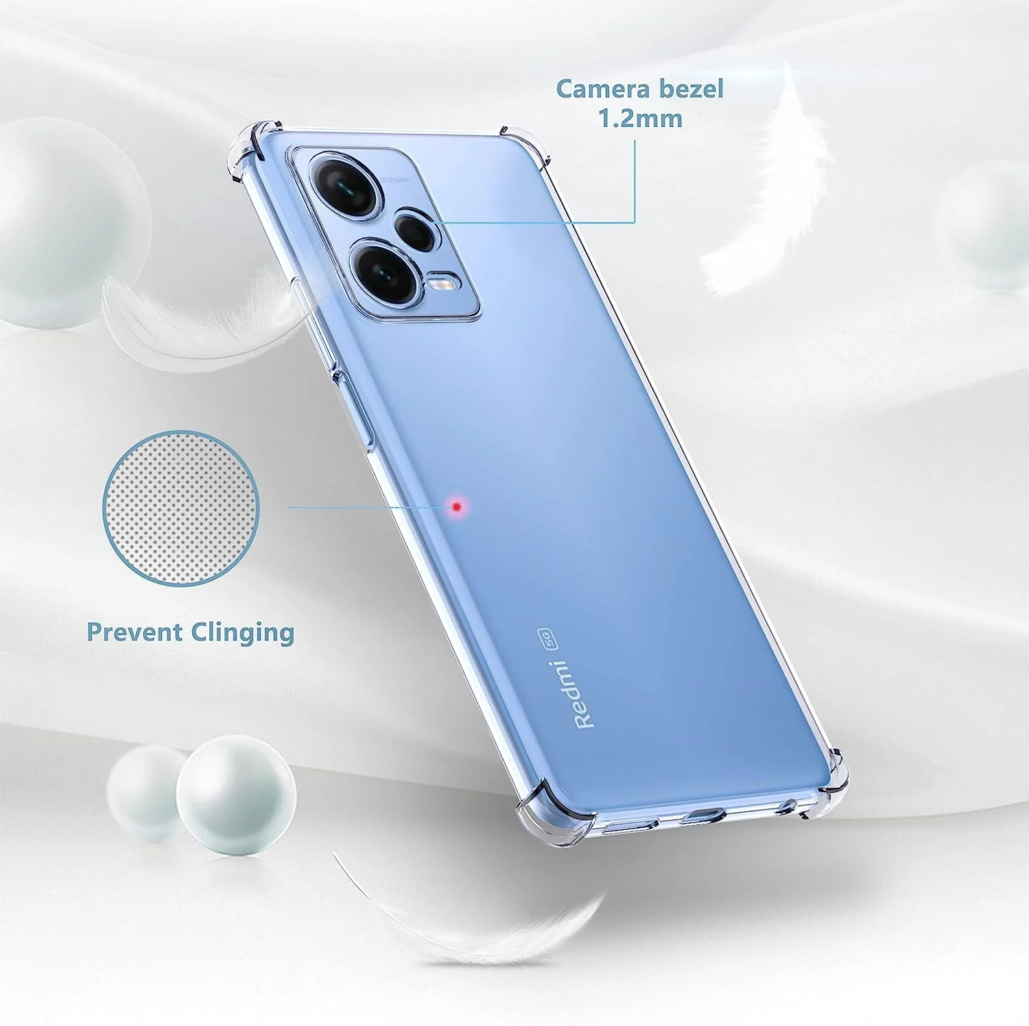 DL3 Mobilak Clear TPU Protective Case for Xiaomi Redmi Note 12 Pro 5G with Camera Protection and Shockproof Design - Clear