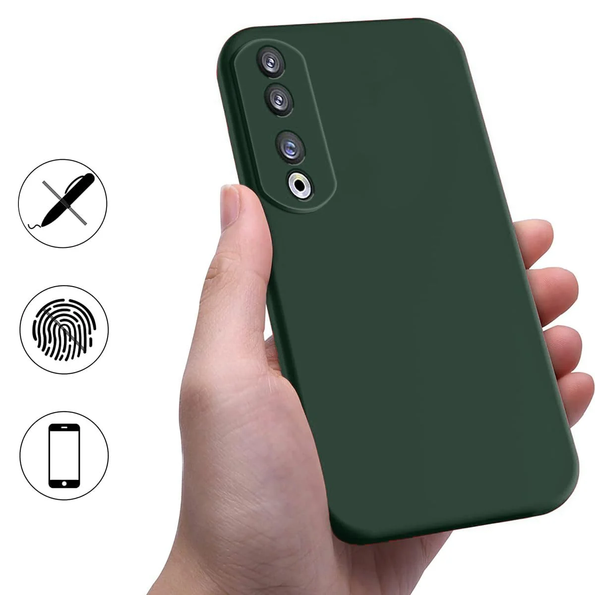 DL3 Mobilak Honor 90 Case, Soft Flexible Silicone Gel Rubber Bumper Cover, Full Body Shockproof Protective Phone Case - Green