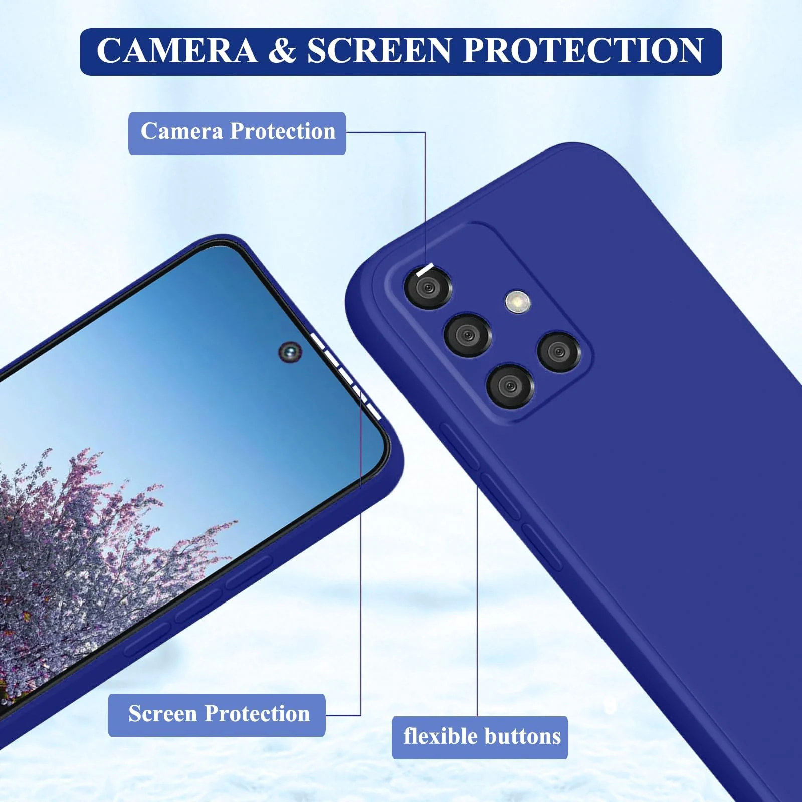 DL3 Mobilak Samsung Galaxy A51 Case, Soft Flexible Silicone Gel Rubber Bumper Cover, Full Body Shockproof Protective Phone Case - Pepsi