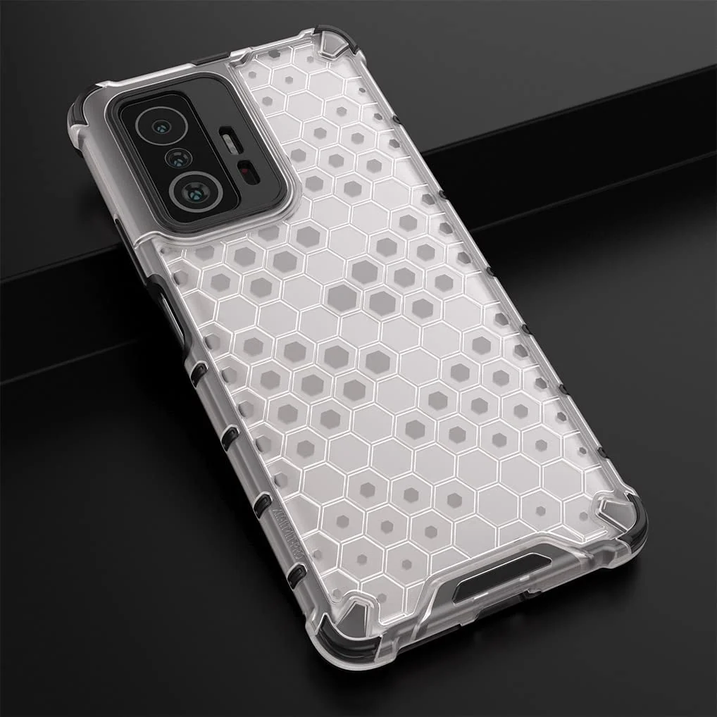 DL3 Mobilak Honeycomb Protective Case for Xiaomi 11T / Xiaomi 11T Pro, Shock-absorbing protection, Transparent design, Slim, lightweight profile - Clear
