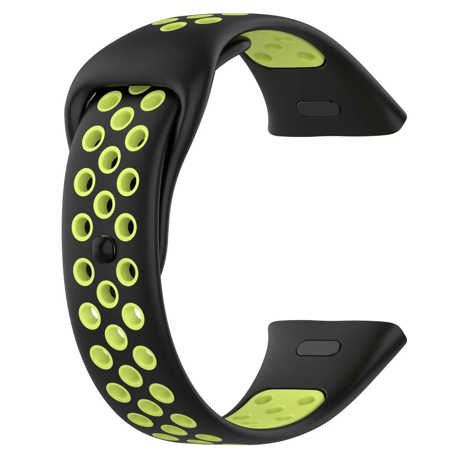 DL3 Mobilak Strap For Xiaomi Redmi Watch 3 (Not for Redmi Watch 3 Lite/Active), [Breathable] Soft Silicone Strap, Two Tone Band, Silicone Replacement Strap - Black