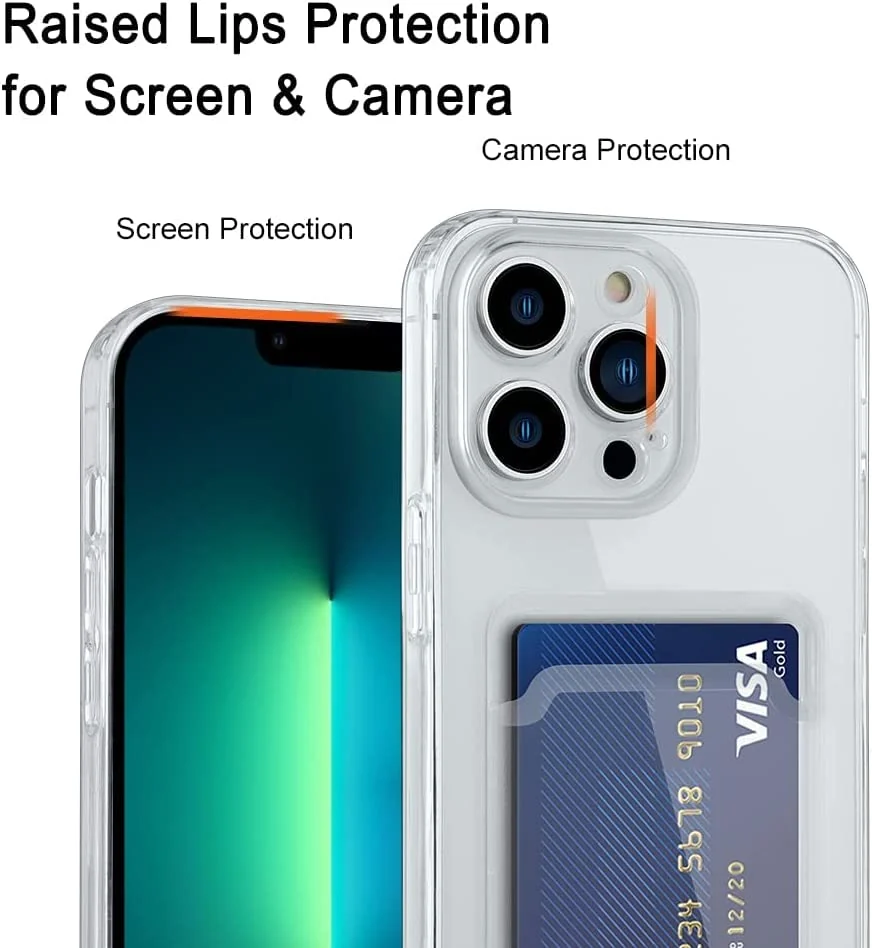 DL3 Mobilak Compatible with Apple iPhone 14 Pro (6.1 inch) Wallet Case with Card Holder, Precision Cut-Outs and TPU Bumper for Shock Absorption, Anti-Scratch Smudge-Proof (Matte ) - Clear