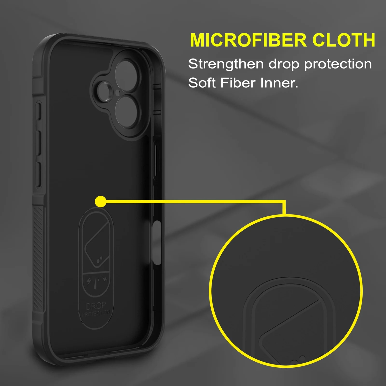 DL3 Mobilak Silicone Case for iPhone 16 6.1-Inch Heavy Duty Protective [Slim Fit] Shockproof Soft Flexible Protective Design Shock-Absorption TPU Cover With Camera Protection - Black