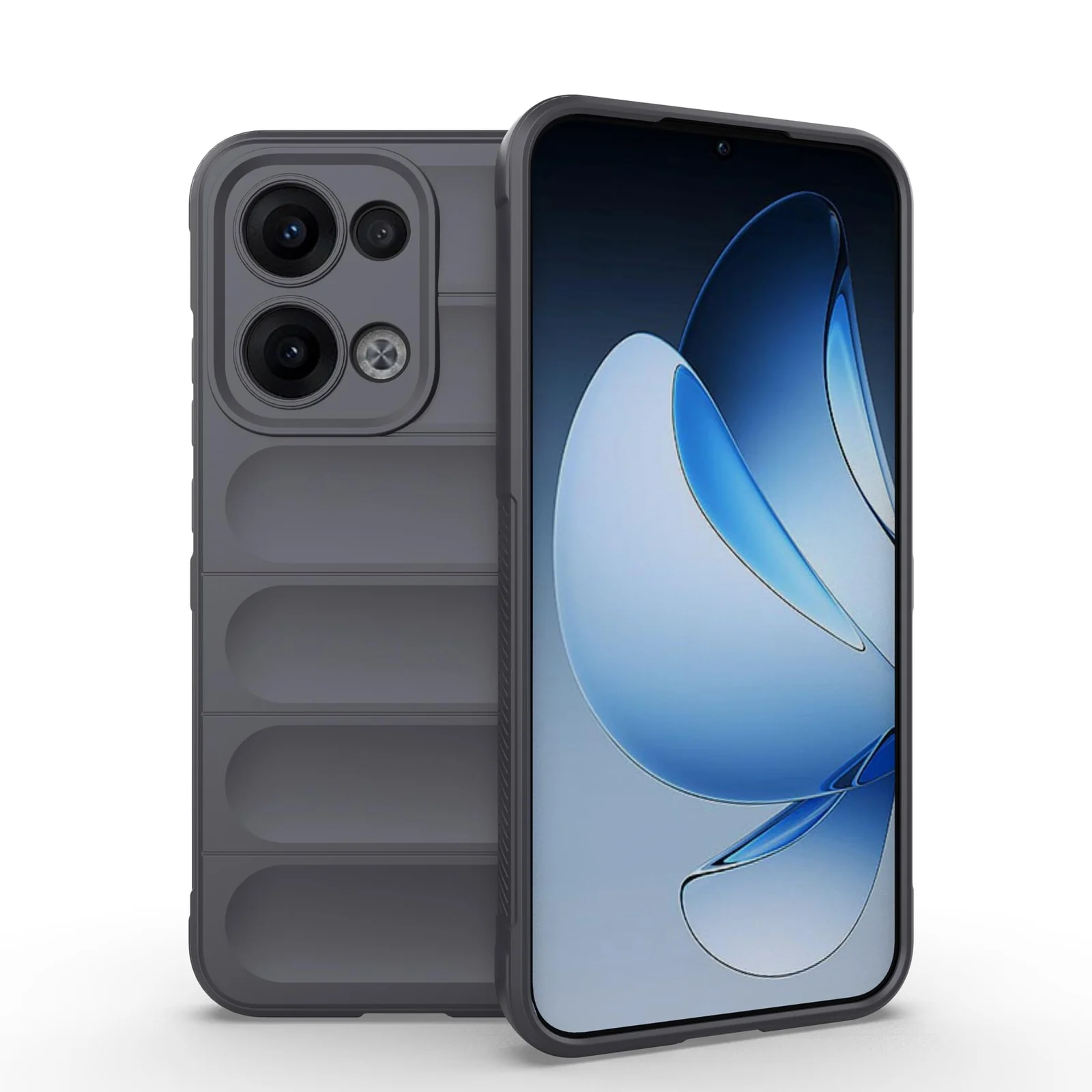 DL3 Mobilak Flexible Silicone and TPU Protective Case with Camera Protection for OPPO Reno 13 5G - Dark Gray