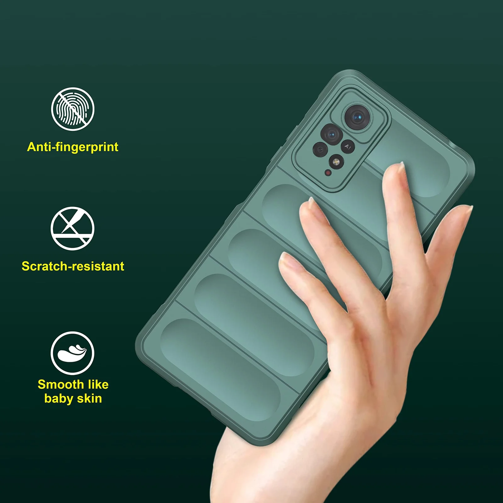 DL3 Mobilak Flexible Silicone and TPU Protective Case with Camera Protection for Xiaomi Redmi Note 12 Pro 4G / Redmi Note 11 Pro 4G&5G - Green