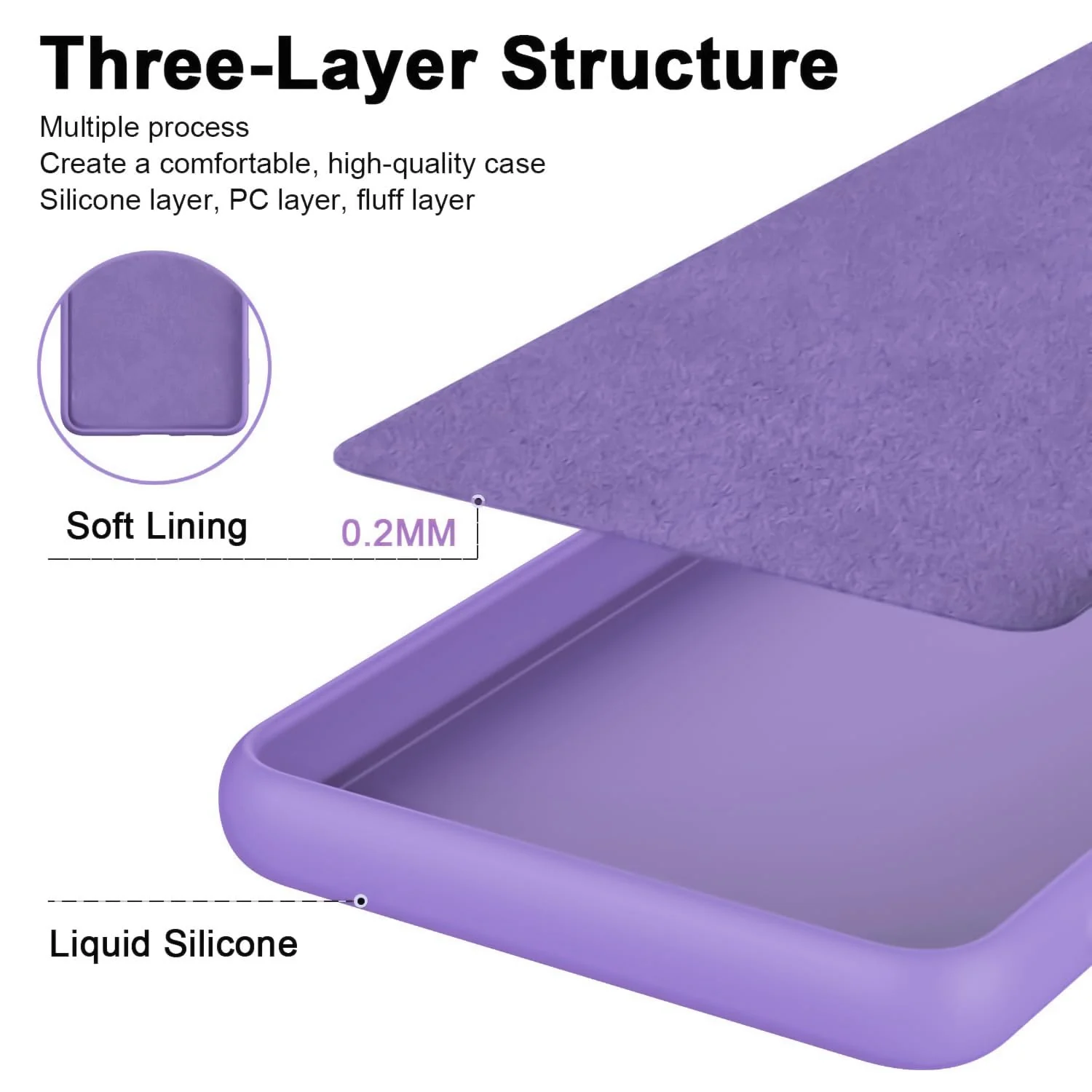 DL3 Mobilak Soft Silicone Protective Case for OPPO Reno 8T 4G with Microfiber Lining and Shockproof Design - Light Purple