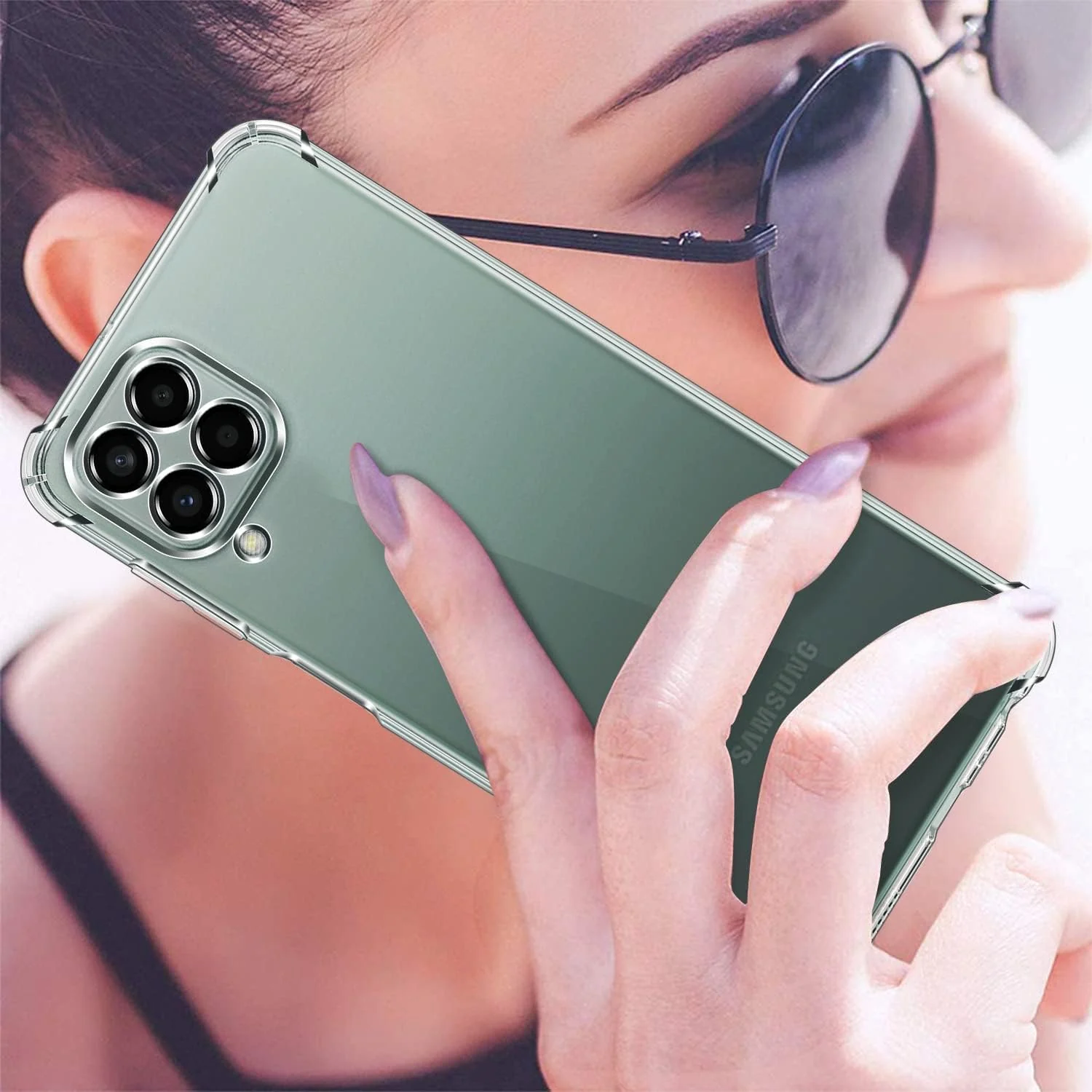 DL3 MOBILAK Anti-Shock Transparent TPU Phone Case for Samsung Galaxy M33 5G, Clear