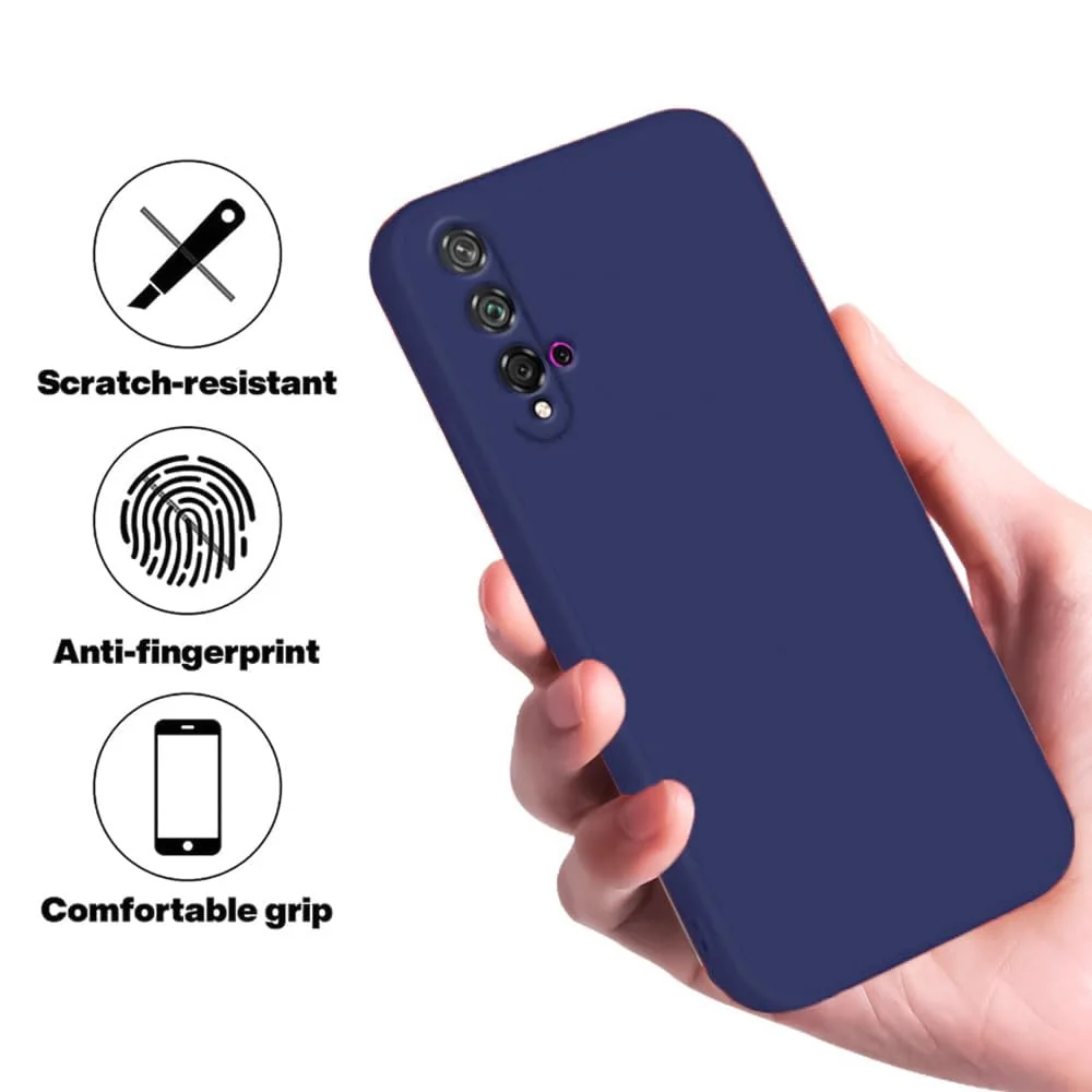 DL3 Mobilak Liquid Silicone Protective Case for Huawei nova 5T with Microfiber Lining and Shockproof Design - Blue 2