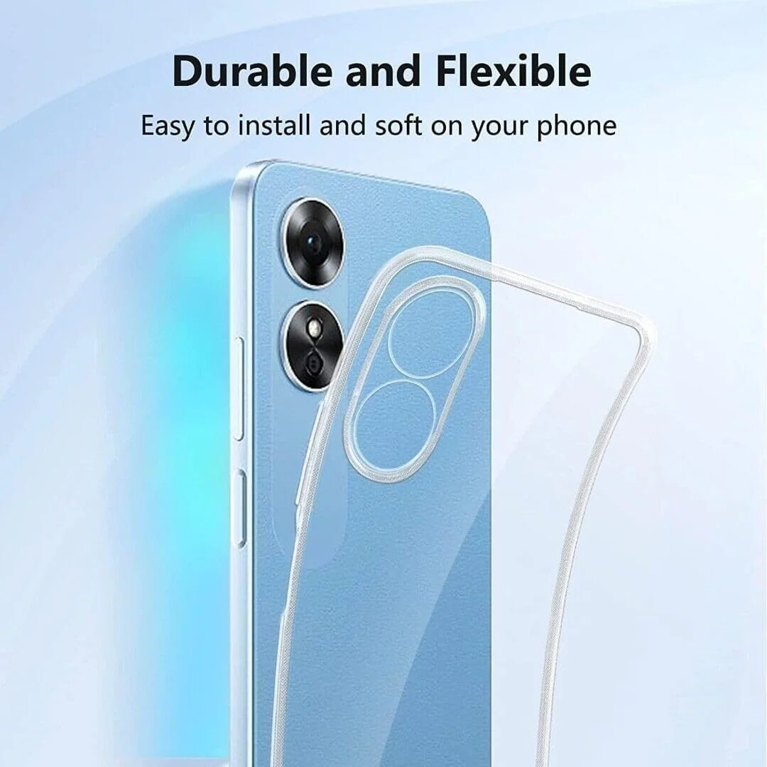 DL3 Mobilak Case Compatible with OPPO A38 4G / OPPO A18 4G, Case Crystal Soft TPU Gel Case Flexible Silicone Anti-Scratch Camera Protection TPU Cover - Clear