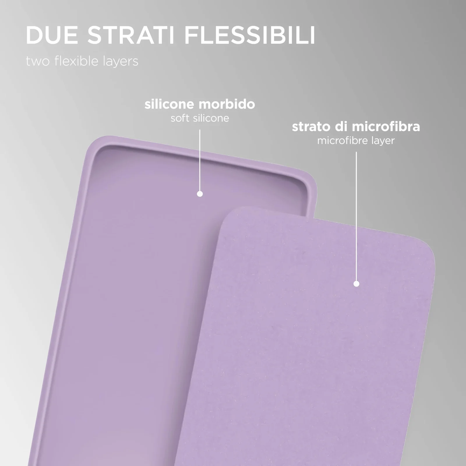 DL3 Mobilak Silicone Protective Case for Xiaomi Mi Note 10 Lite, Shock-absorbing protection, Scratch-resistant surface, Soft microfiber lining - Lavender