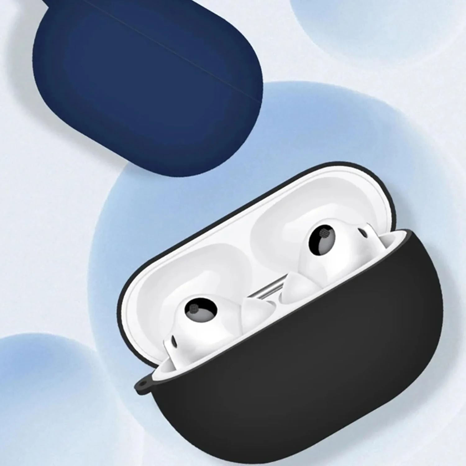 DL3 Mobilak Compatible with Huawei FreeBuds Pro 3 Case Cover, Soft Silicone Shockproof Protective Case Wireless Earbuds with Carabiner, Front LED Visible - Blue