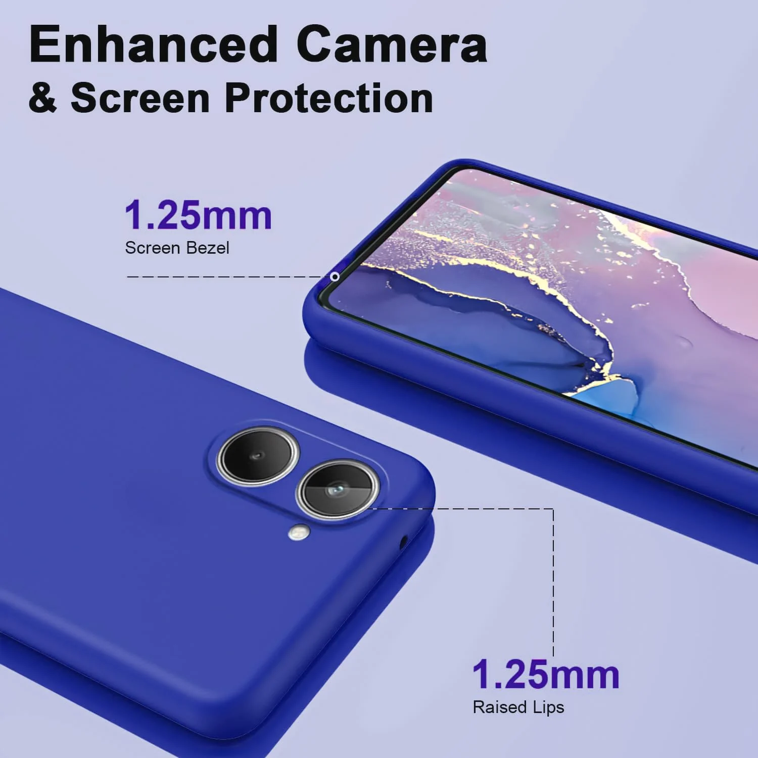 DL3 Mobilak Liquid Silicone Protective Case for realme 10 4G with Microfiber Lining and Shockproof Design - Pepsi
