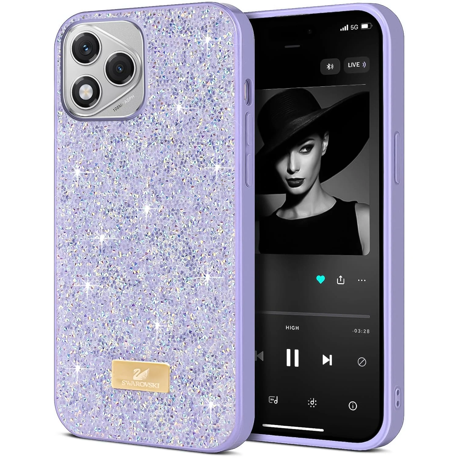 5.5 — DL3 Mobilak Glitter Rhinestone Protective Case for Honor 400 Lite 5G with Shockproof Design
