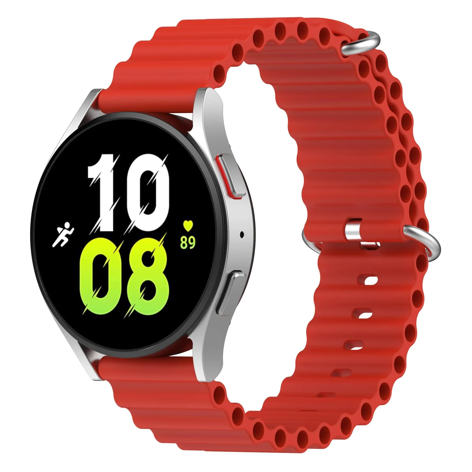 DL3 Mobilak 22mm Ocean Band for Samsung Galaxy Watch 3 45mm/Watch 46mm/Gear S3/For Huawei watch GT4 GT3 46MM/ Watch 3/4/GT2E/GT2 Pro/GT GT2 46MM/Amaz fit GTR 4/3/3Pro/2/2e, Adjustable Silicone Sport Loop Strap - Red