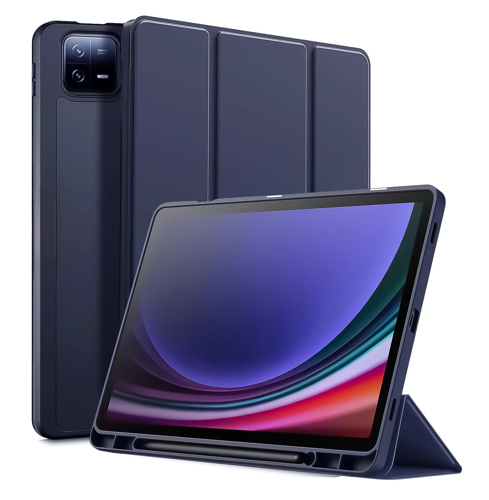 DL3 Mobilak Xiaomi Pad 6/Pad 6 Pro Case with Pen Holder 11.0 inch 2023, Soft TPU Back Trifold Stand Protective Smart Cover Flip for Xiaomi Pad 6/Pad 6 Pro, Auto Wake&Sleep