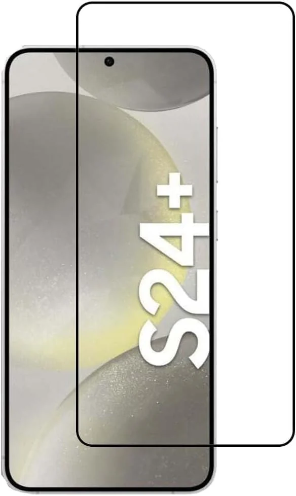 DL3 Mobilak 5D Curved Full Glass Screen Protector For Samsung Galaxy S24 Plus Frame Protector - Black