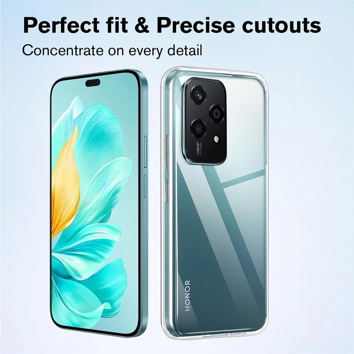 DL3 Mobilak Case Compatible with Honor 200 Lite Case Crystal Soft TPU Gel Case Flexible Silicone Anti-Scratch TPU Cover - Clear
