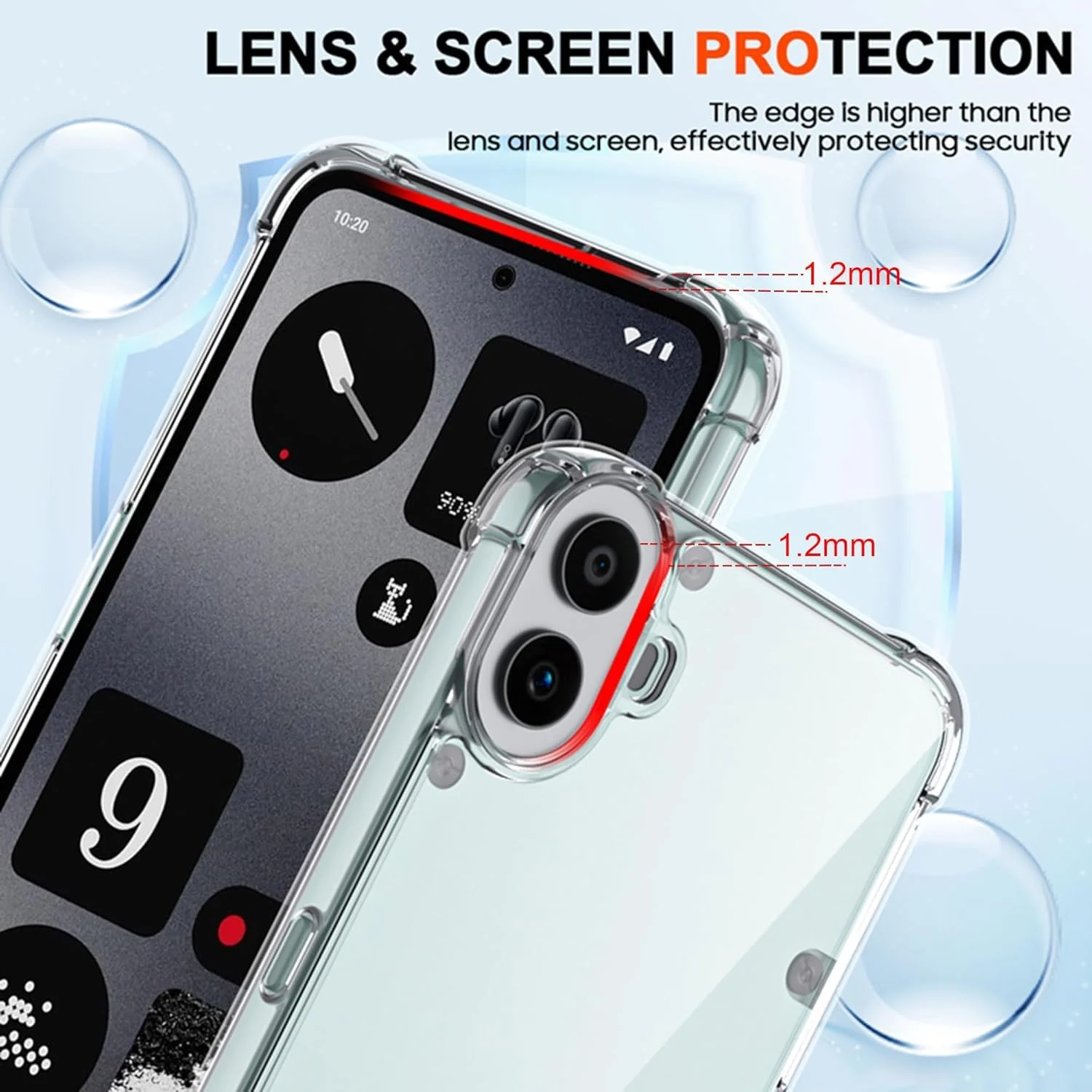 DL3 Mobilak Case Compatible with Nothing CMF Phone 1, Cover SiliconeTransparent TPU Gorilla Anti-shock Protector Camera Shockproof Corners - Clear