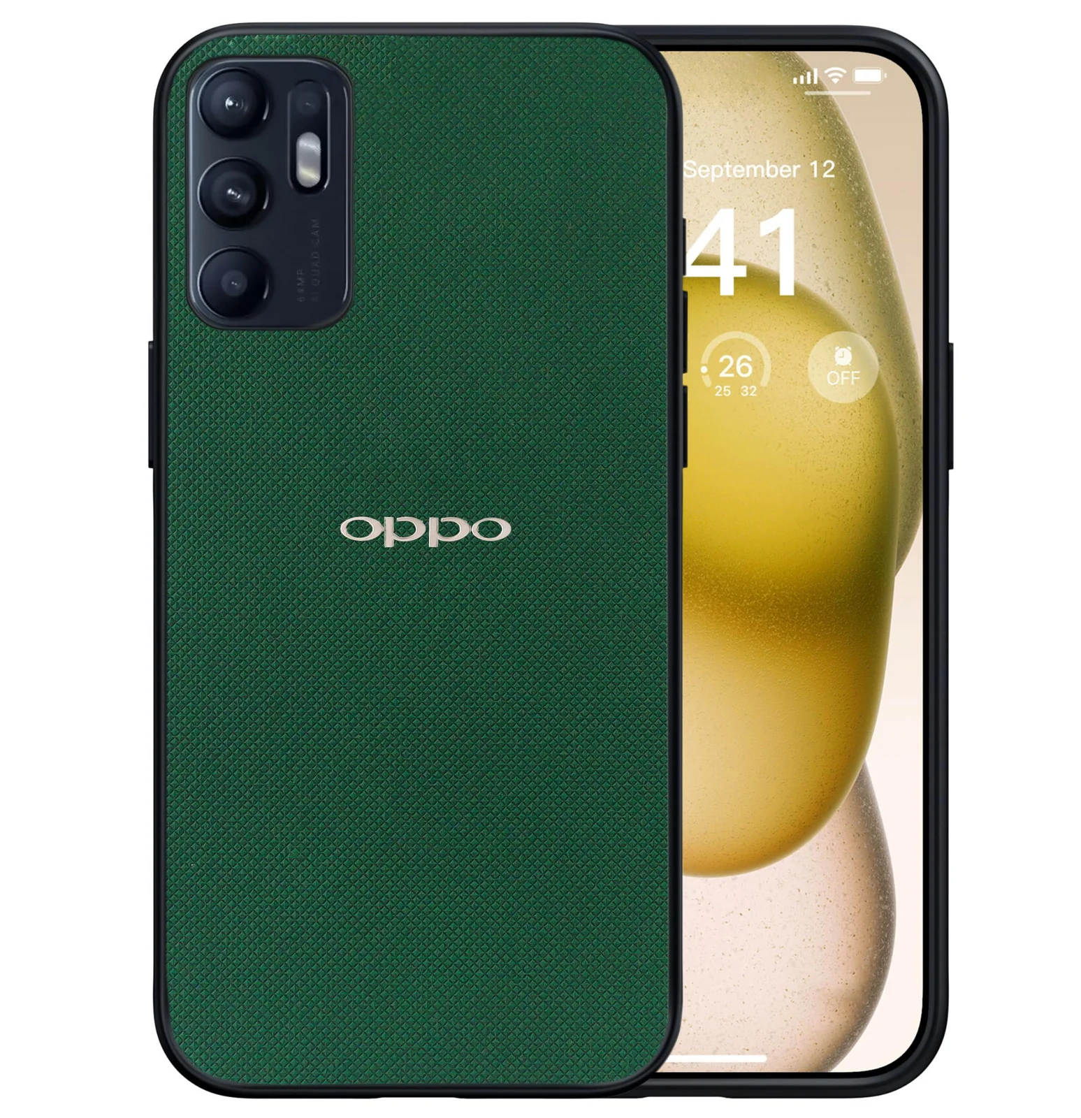 Dl3 Mobilak Compatible with Oppo Reno 6 4G (Not Reno6 5G) Case Dual Layer Heavy Duty Cell Phone Protective Cover Shockproof Rugged with Non-Slip Textured - Black