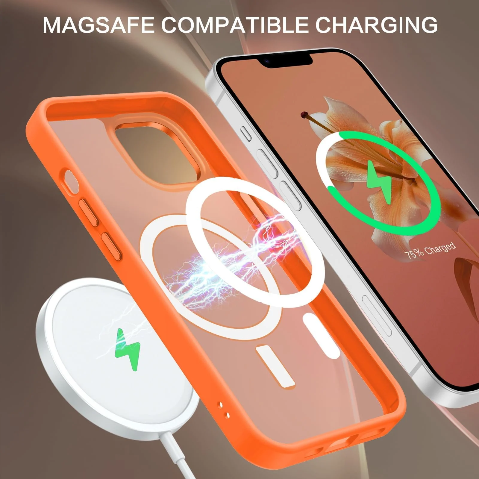 DL3 MOBILAK Protective Phone Case for Apple iPhone 14 Plus and 15 Plus - Orange