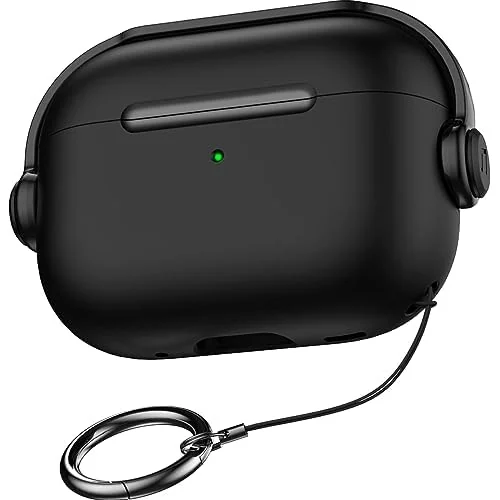 DL3 Mobilak Protective Case for AirPods 3 [With Closure Lid] [Front LED Visible] [With Wrist Strap] Skin Case Compatible with Airpod 3rd Generation 2021 - Black