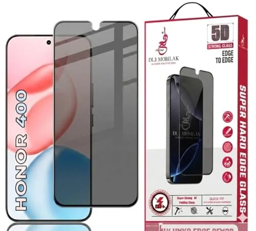 DL3 Mobilak Honor 400 5G Privacy Screen Protector, Does not support fingerprint, Anti-Spy 9H Hardness Tempered Glass Film [Case Friendly] [Bubble Free] - Black