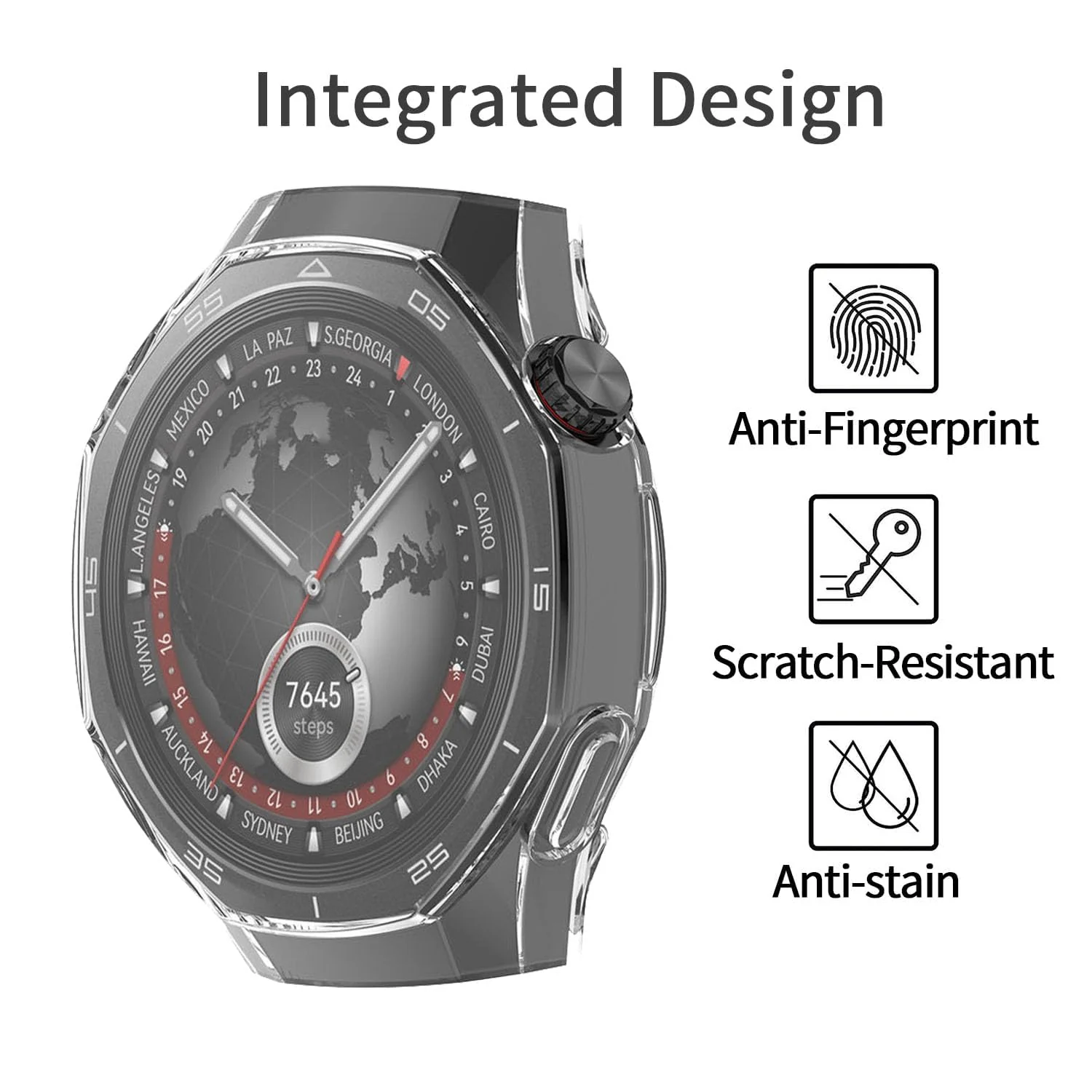 DL3 Mobilak Protective Case compatible with Huawei Watch GT 5 Pro 46mm, All-around Flexible TPU Case with Built-in Screen Protector, Soft Frame & Shockproof Cover fit Huawei Watch GT5 Pro - Clear