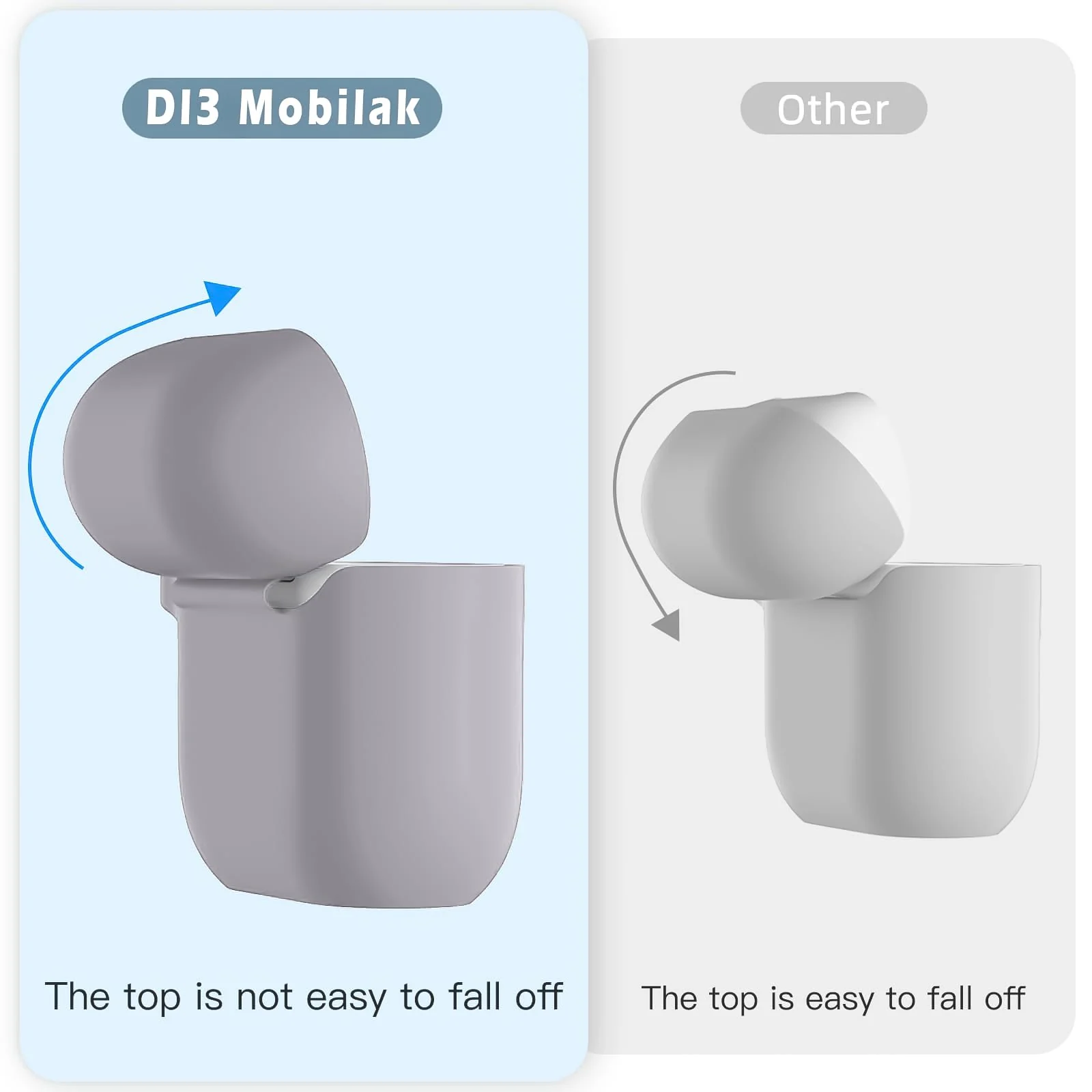DL3 Mobilak Compatible with AirPods 4 Case (2024), Soft Silicone Full Protective Case Cover with Keychain, For Apple AirPods 4th Generation for Women Men - Stone