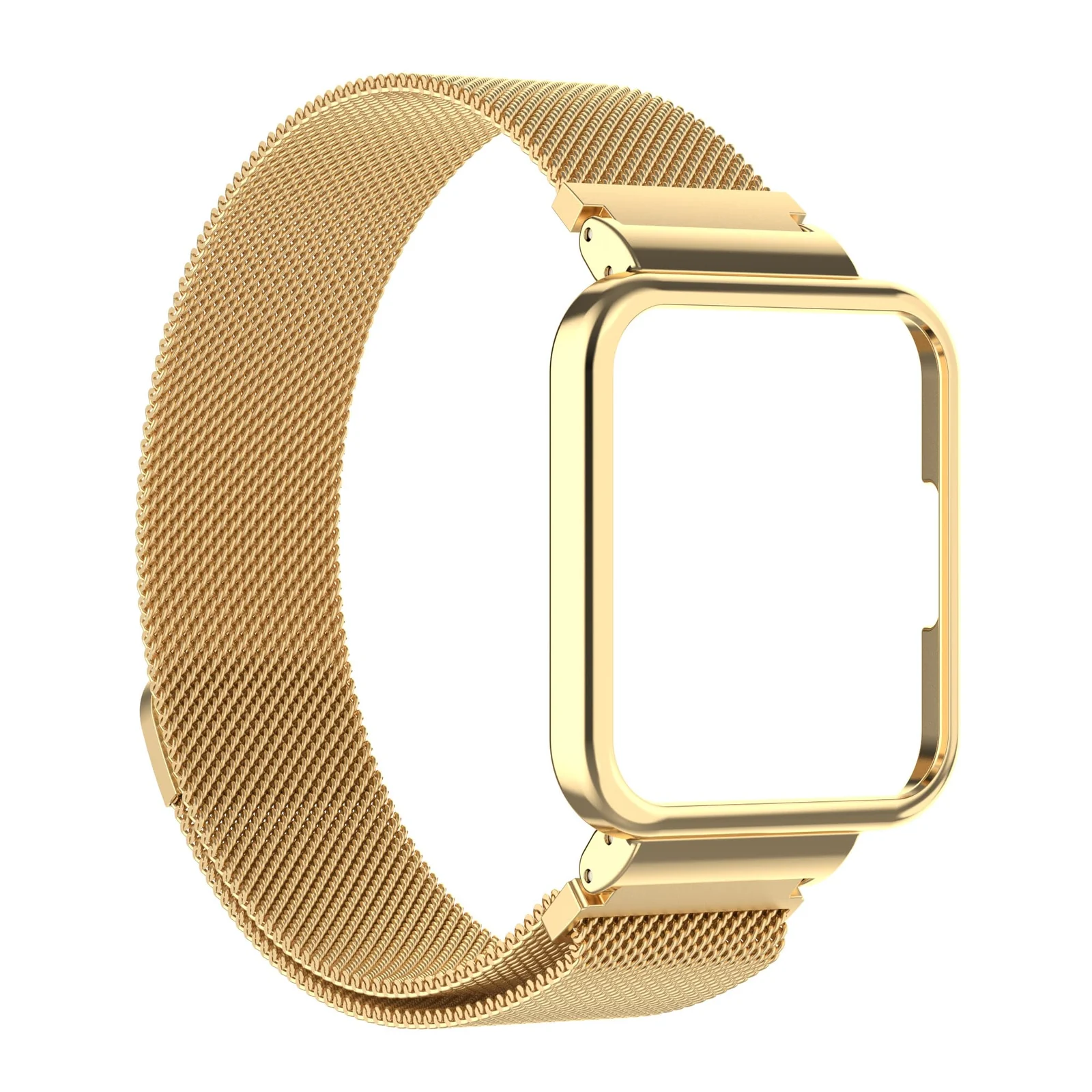 DL3 Mobilak Strap For Xiaomi Redmi Watch 2 Lite/Poco Watch/Redmi Watch 2 / Horloge 2, Magnetic Metal Stainless Steel Adjustable Wristbands Breathable Watch Band With Frame Metal - Gold