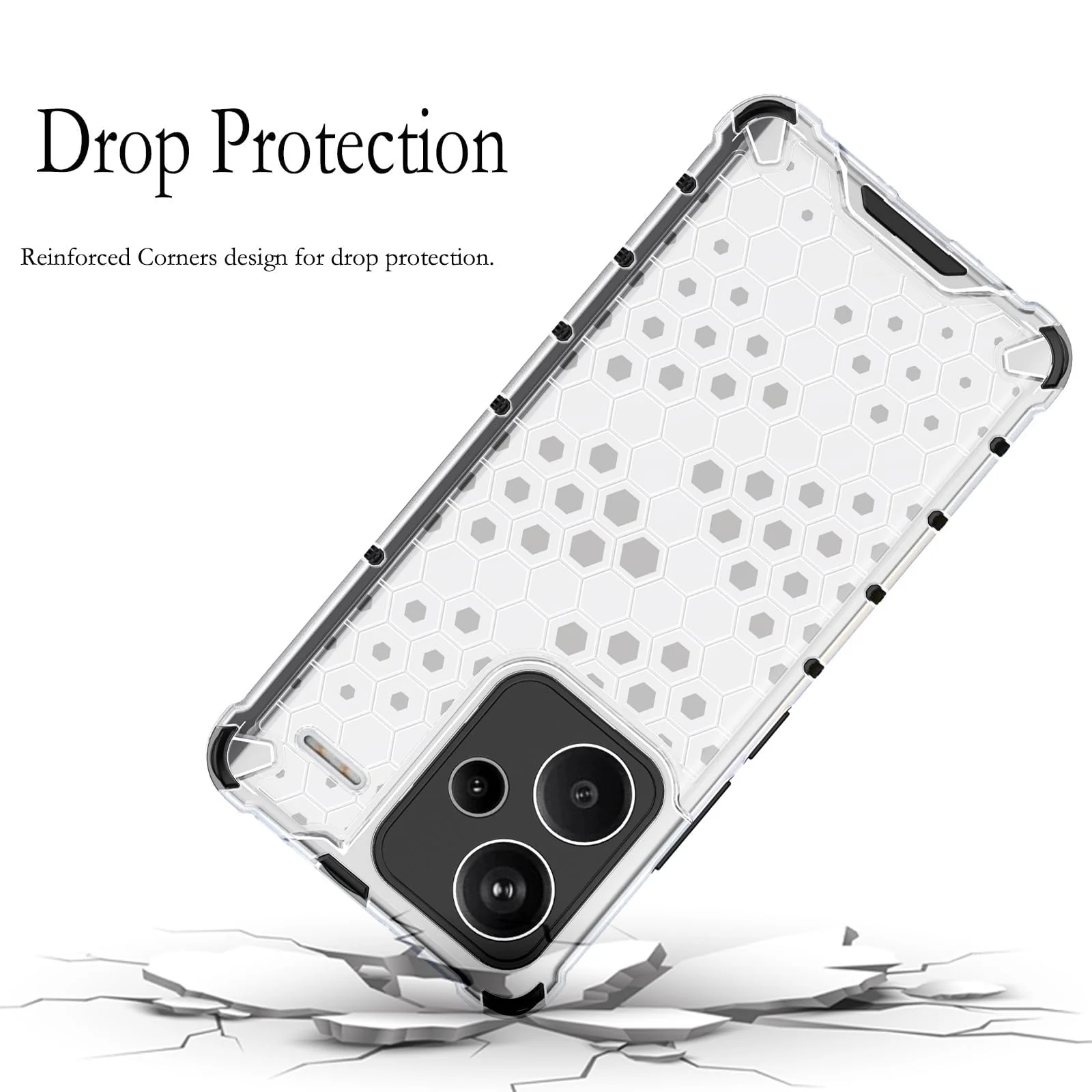 DL3 Mobilak Clear PC and TPU Protective Case for Xiaomi Redmi Note 13 Pro+ Plus 5G with Shockproof Design - Clear