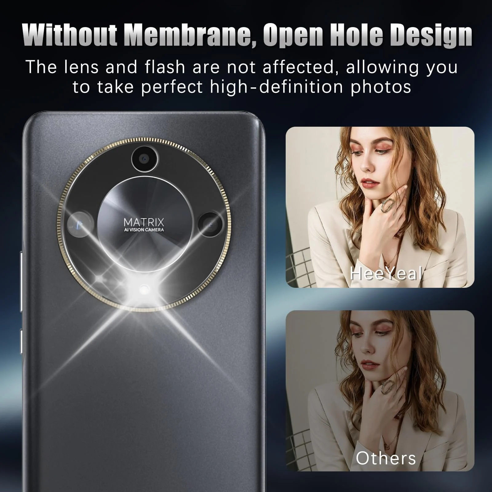 DL3 Mobilak Honor X9b | Honor Magic 6 Lite | X50 Camera Lens Protector Tempered Glass Screen Protector HD [Full Coverage][Anti-Scratch] Drop Protection Ultra Clear/Thin Lens Protector Case - Black