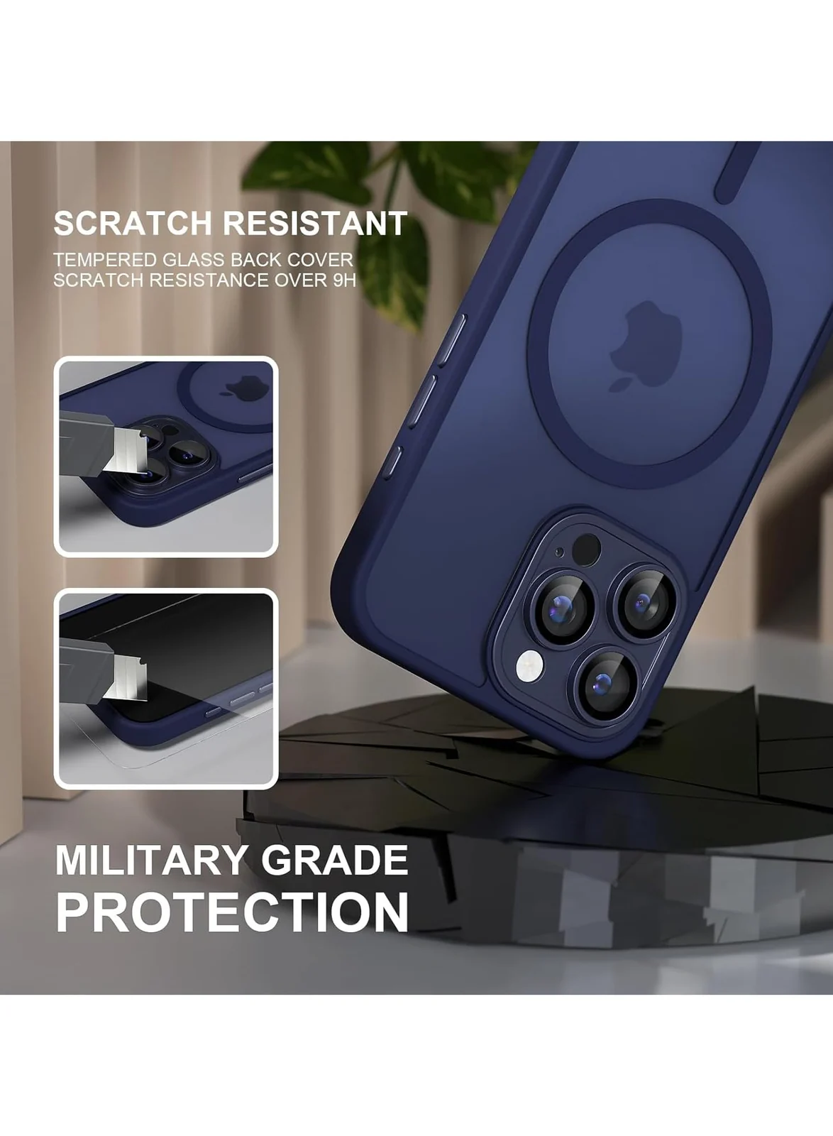 DL3 Mobilak Translucent Matte Case for iPhone 11 Pro, Compatible with MagSafe accessories, Supports wireless charging, Camera protection - Blue