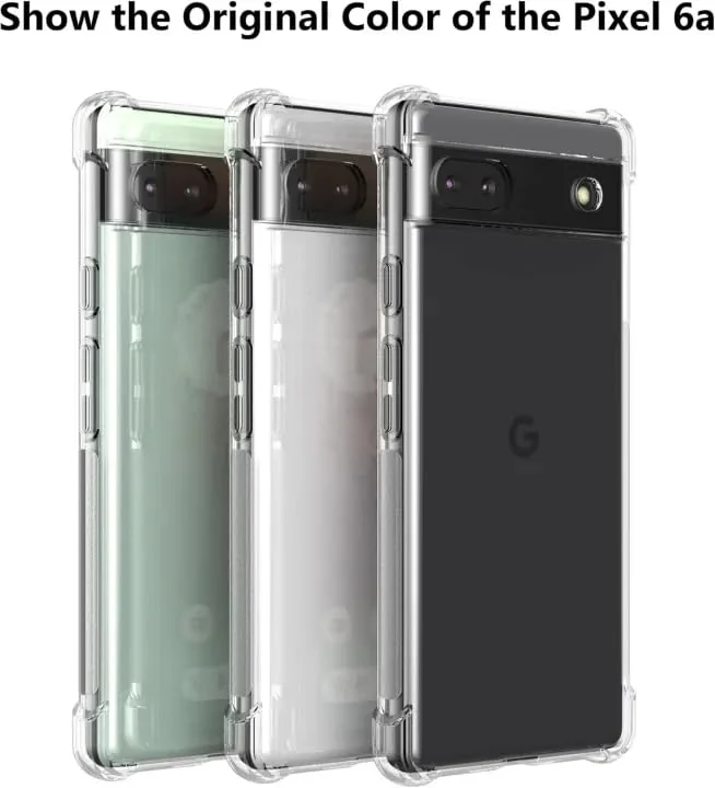 DL3 Mobilak Case Compatible with Google Pixel 6A, Cover SiliconeTransparent TPU Gorilla Anti-shock Protector Camera Shockproof Corners - Clear