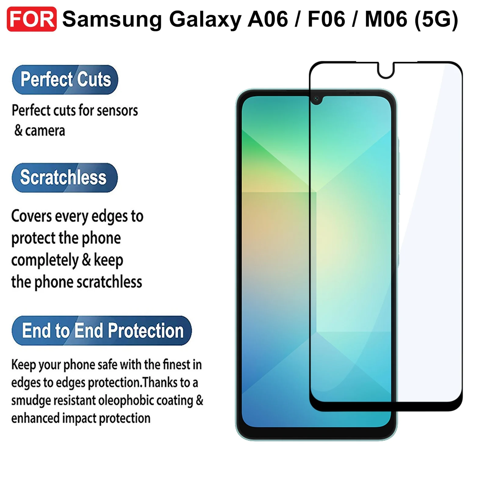 DL3 Mobilak for Samsung Galaxy A06 (4G)/ F06 (5G)/ M06 (5G) | Tempered Glass Screen Protector, 9H Hardness Anti-Scratch Tempered Glass flim, Case Friendly, Anti-Scratch - Clear