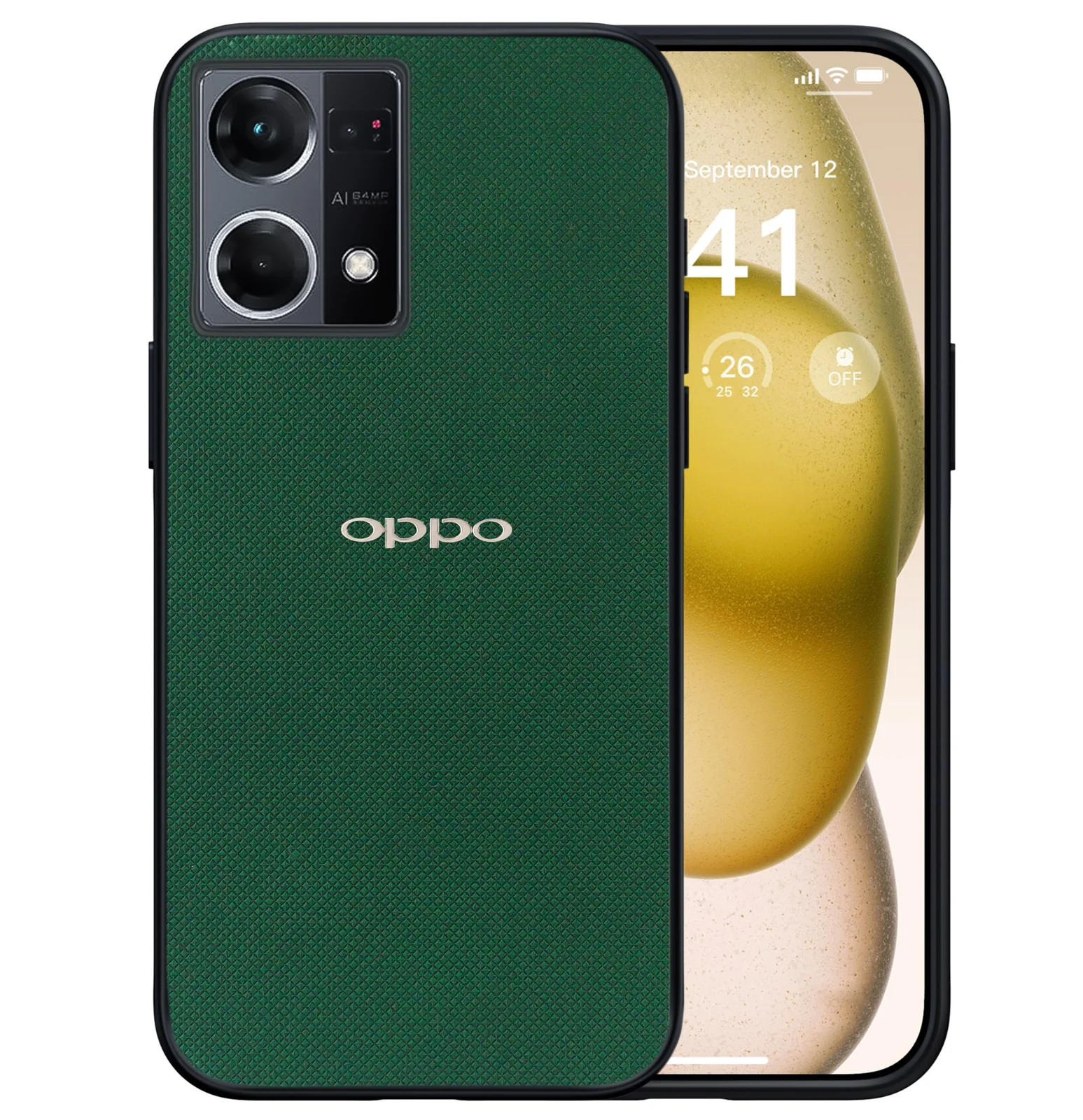 Dl3 Mobilak Compatible with Oppo Reno 8 4G/Reno 7 4G/F21 Pro 4G/F21S Pro 4G Case Dual Layer Heavy Duty Cell Phone Protective Cover Shockproof Rugged with Non-Slip Textured - Black