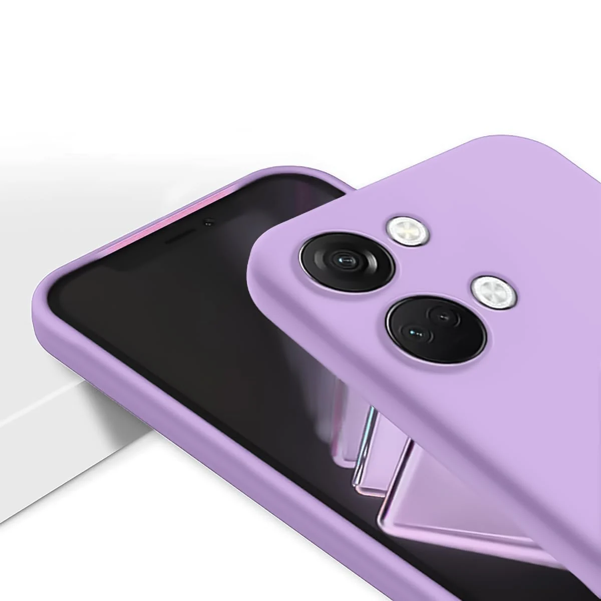 DL3 Mobilak Soft Silicone Protective Case for OnePlus Nord 3 with Microfiber Lining and Shockproof Design - Light Purple