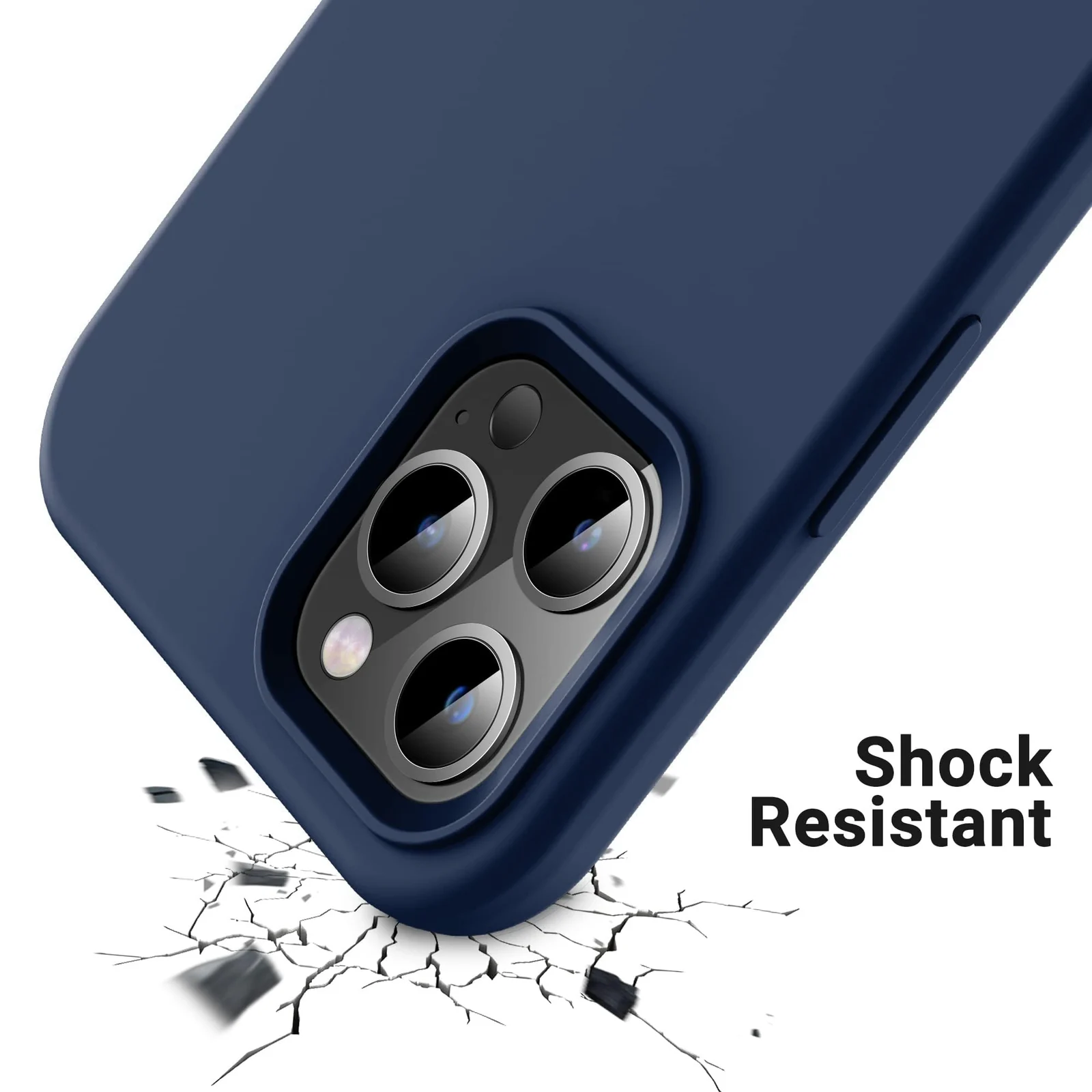 DL3 Mobilak Liquid Silicone Case for iPhone 12 Pro Max (6.7 Inch), Shock-absorbing protection, Scratch-resistant surface, Soft microfiber lining - Blue
