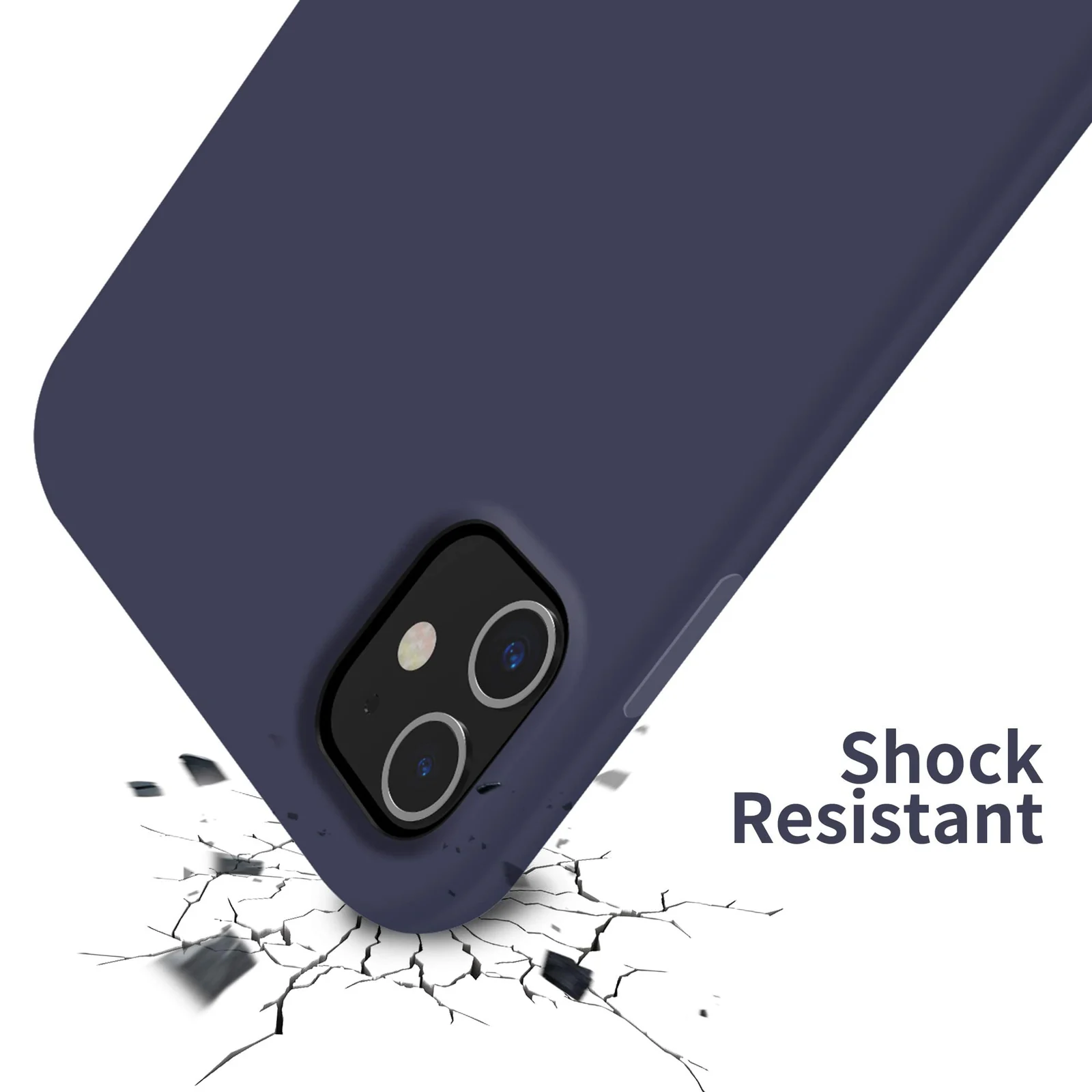 DL3 Mobilak Liquid Silicone Case for iPhone 11 (6.1 Inch), Shock-absorbing protection, Scratch-resistant surface, Soft microfiber lining - Midnight Blue